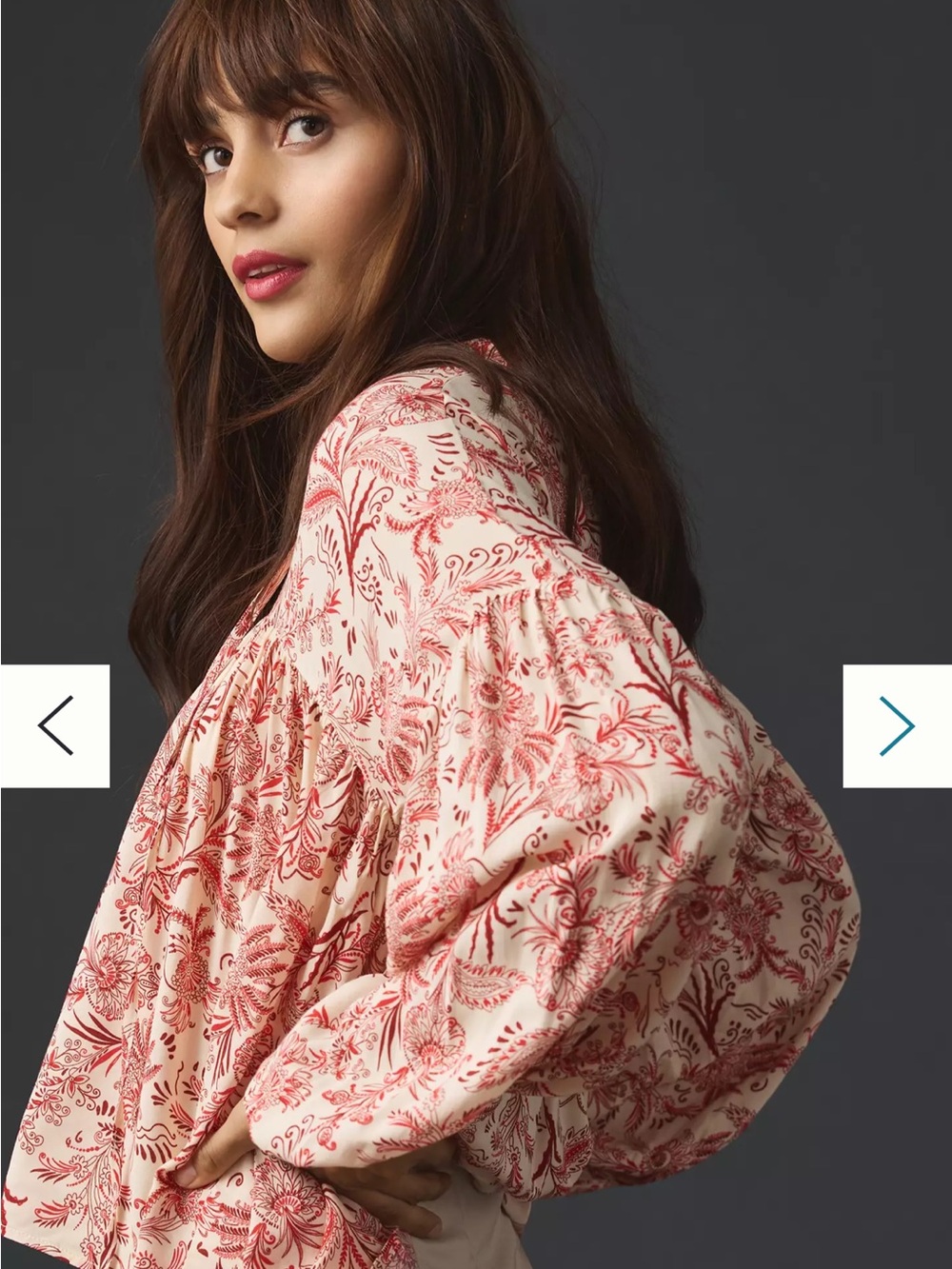 By Anthropologie Tie-Front Peasant Blouse Size Small - Picture 2 of 8